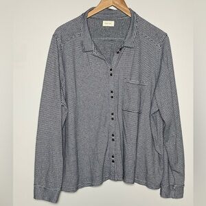 Poetry | Cotton Hemp Jersey Striped Button Front Shirt